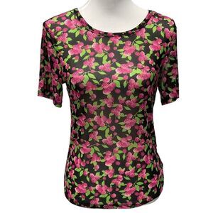 New! Modcloth Never‎ Too Mesh-Y for Me T-Shirt in Black Raspberry M
